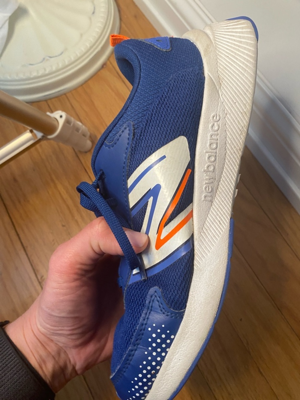 New Balance Blue Kids Sneakers with Orange and White Details - Picture 11 of 12